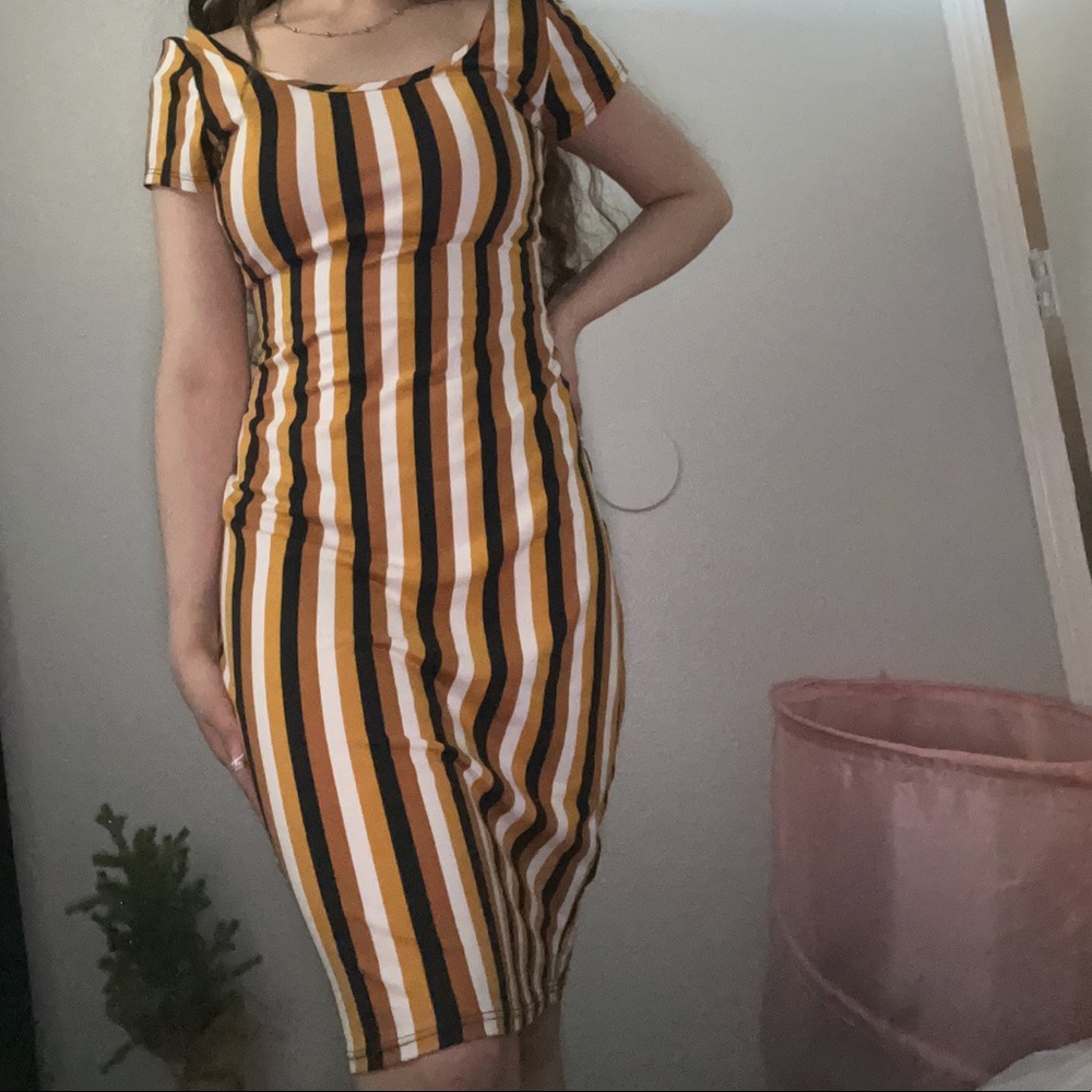 Stripped dress shirt sleeve